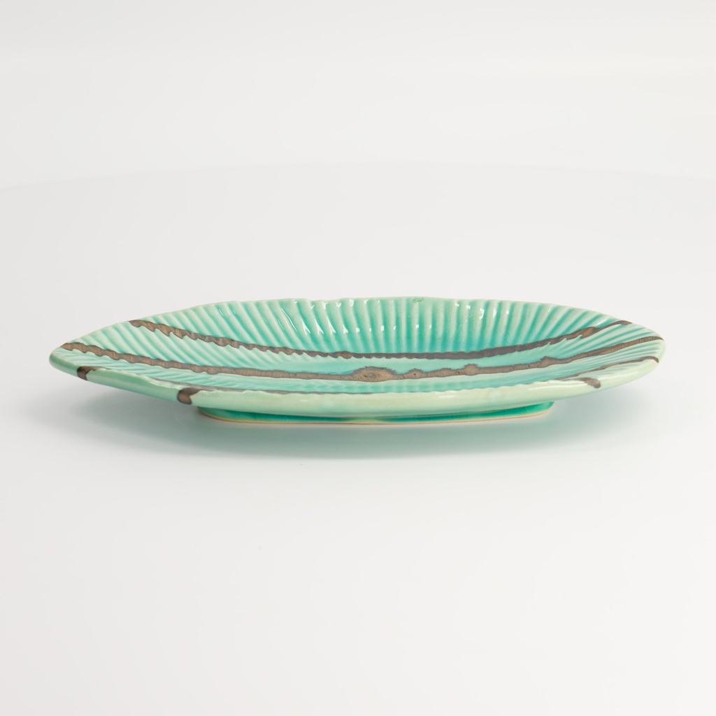 Yamasaku Oblong Plate 21.5x10.8x2cm Ocean TA-84 6/48