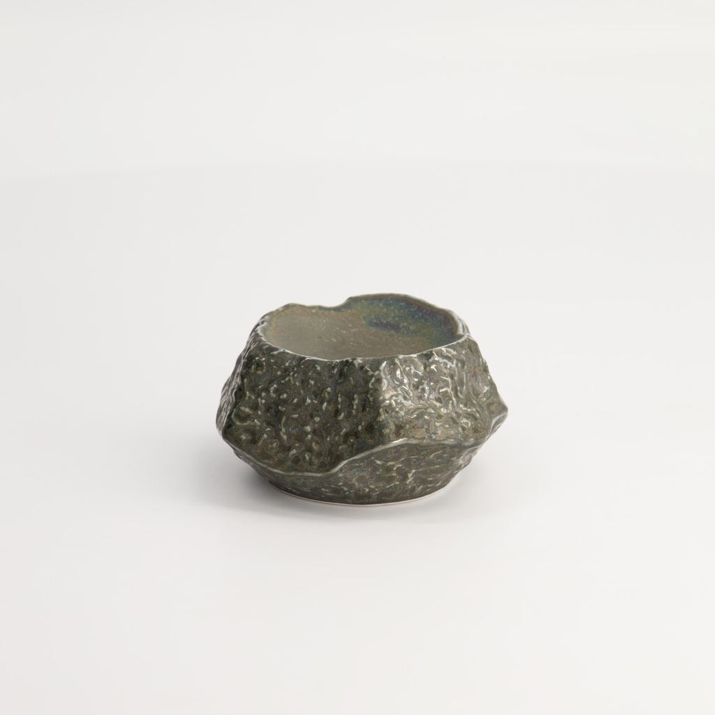 Mino Craft Silver Rock Sauce Dish 8.5x4.5cm TA-97 8/104