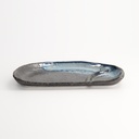 Mino Craft Plate 22.5x13x2.3cm Black/Blue 6/48