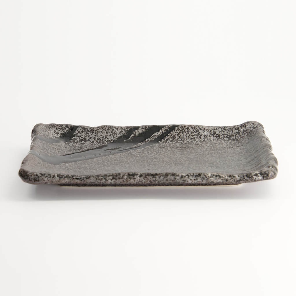 Mino Craft Rectangular Plate 22.2x13.3x2.5cm Bk/Grey 6/48