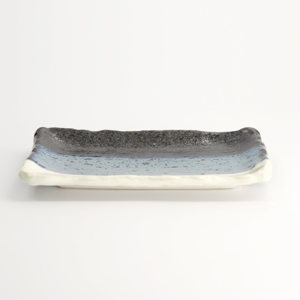 Mino Craft Rectangular Plate 22.2x13.3x2.5cm Bk/Bl/Wh 6/48