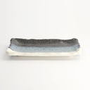 Mino Craft Rectangular Plate 22.2x13.3x2.5cm Bk/Bl/Wh 6/48