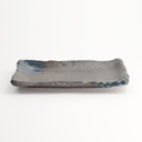 Mino Craft Rectangular Plate 22.2x13.3x2.5cm Grey/Blue 6/48