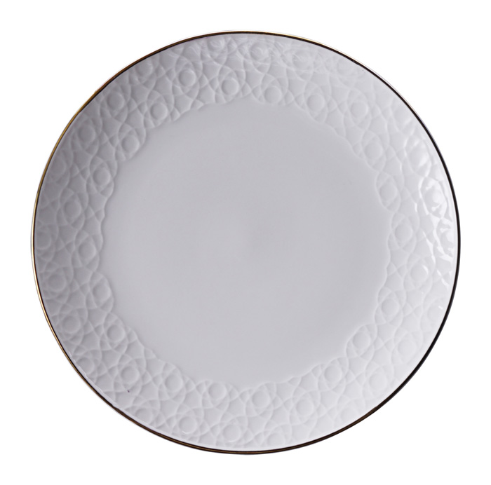 Nippon White Gold Rim Plate 16.5cm Stripe 6/48