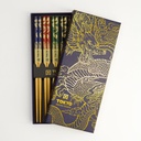 Chopstick Giftset/5 Dragon BK/GD A26-T109 22349 1/100