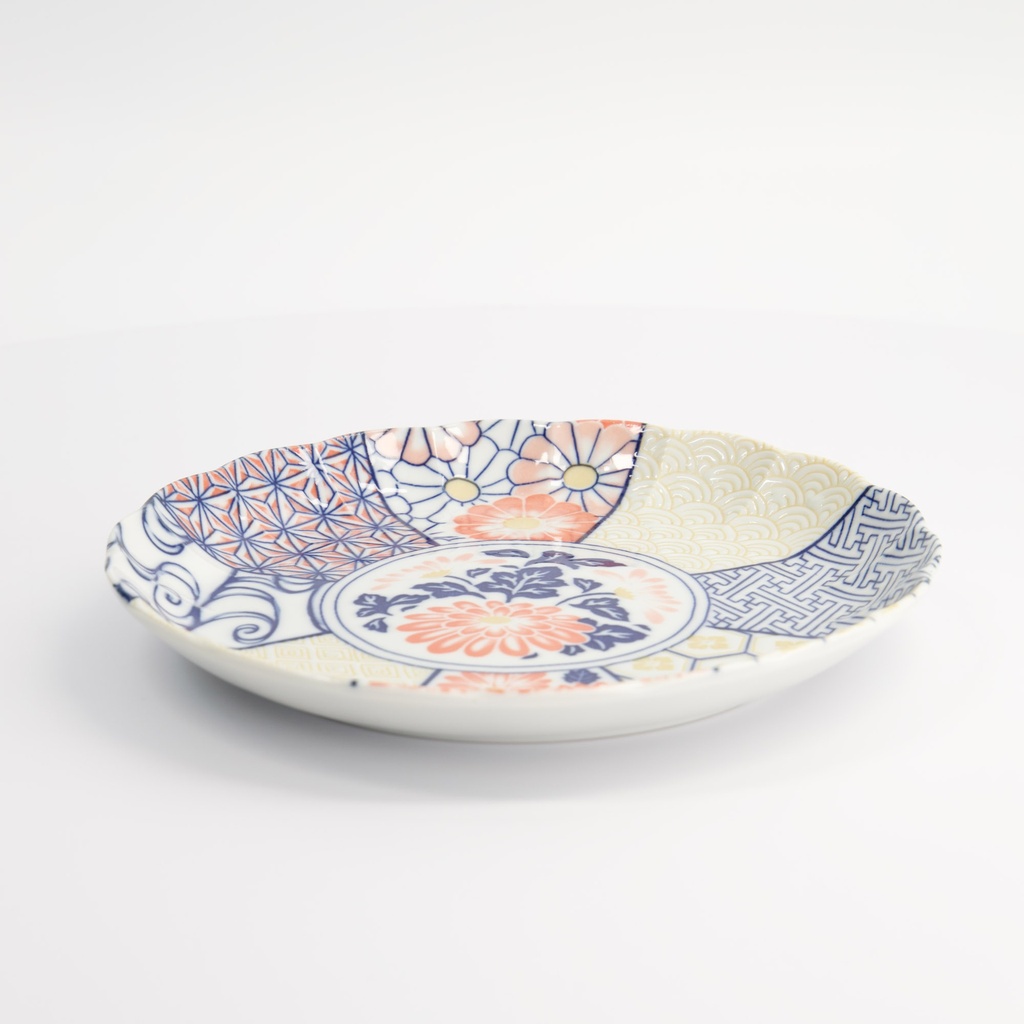 Mino Shozui Round Plate Navy 21.1x3cm 6/36