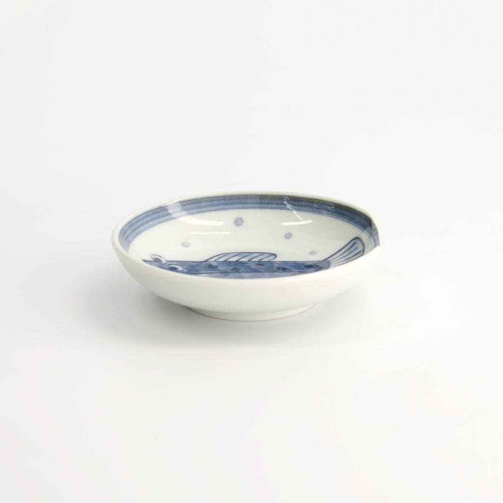 Sauce Dish with Chopsticks Rest 9.4x2.3cm Blowfish TA-58 12/192