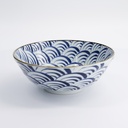 Natsu Nami Ramen Bowl 21x7.8cm 1000ml Blue/White 22337 3/36