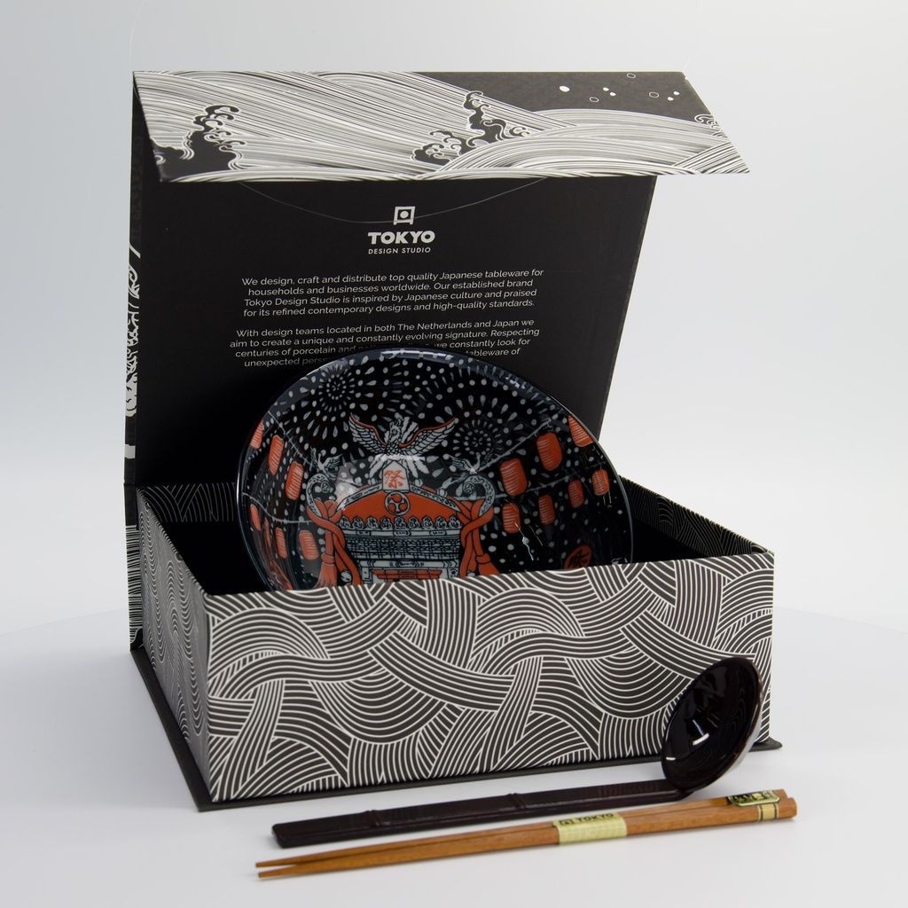 Asakusa 3pcs Ramen Giftset 20.5x8cm 1250ml Matsuri 4B 33389 1/6 
