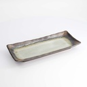 Yamasaku White/Brown Rectangular Plate 29x12.8x3.7cm 33426 6/36