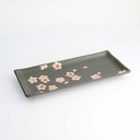 Sakura Rectangular Plate 28.5x12.5cm Black 33491 6/48