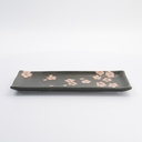 Sakura Rectangular Plate 28.5x12.5cm Black 33491 6/48