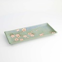 Sakura Rectangular Plate 28.5x12.5cm Green 33493 6/48