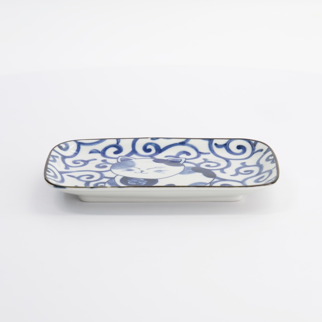 Kawaii Rectangular Plate Cat Neko 16.3x10.2cm E 33498 6/72