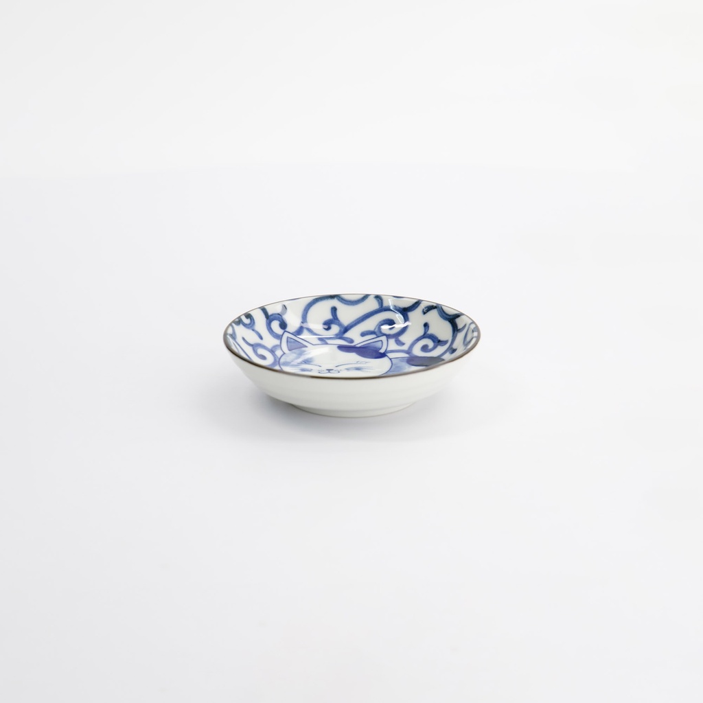 Kawaii Round Sauce Dish Cat Neko 10.2x2.5cm E 33499 12/144