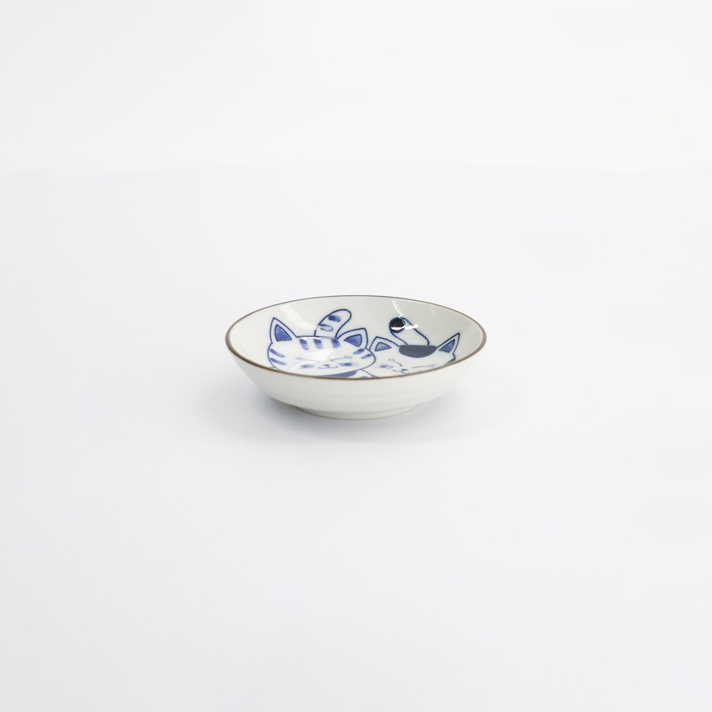 Kawaii Round Sauce Dish Cat Neko 10.2x2.5cm G 33505 12/144