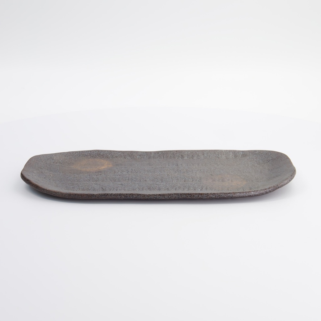 Mino Craft Oval Plate 32.2x15.5cm Bizen Brown 33524