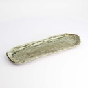 Mino Craft Rectangular Plate 33.5x11.5x2cm Yamasan Green 33544 6/36