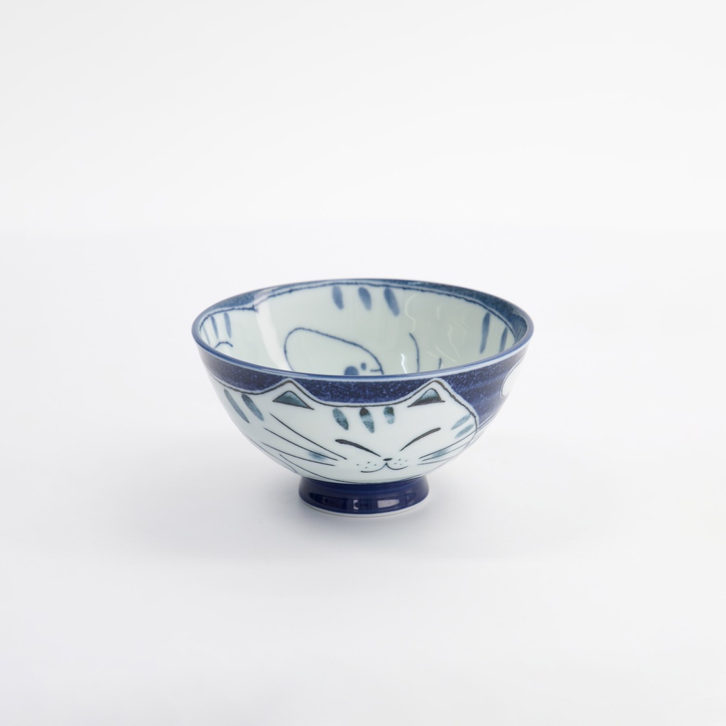 Kawaii Rice Bowl Cat 11.5x6cm 300ml Blue 33592 5/120