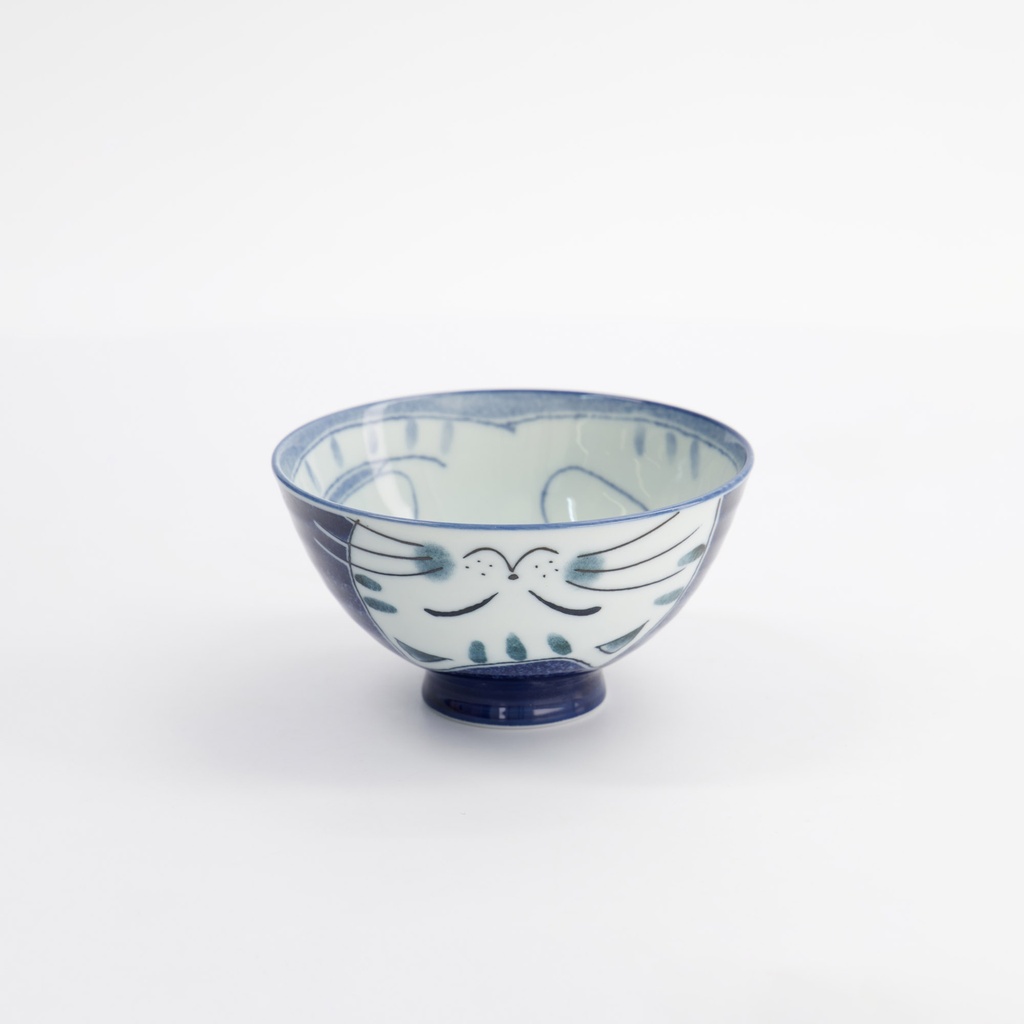 Kawaii Rice Bowl Cat 11.5x6cm 300ml Blue 33594 5/120