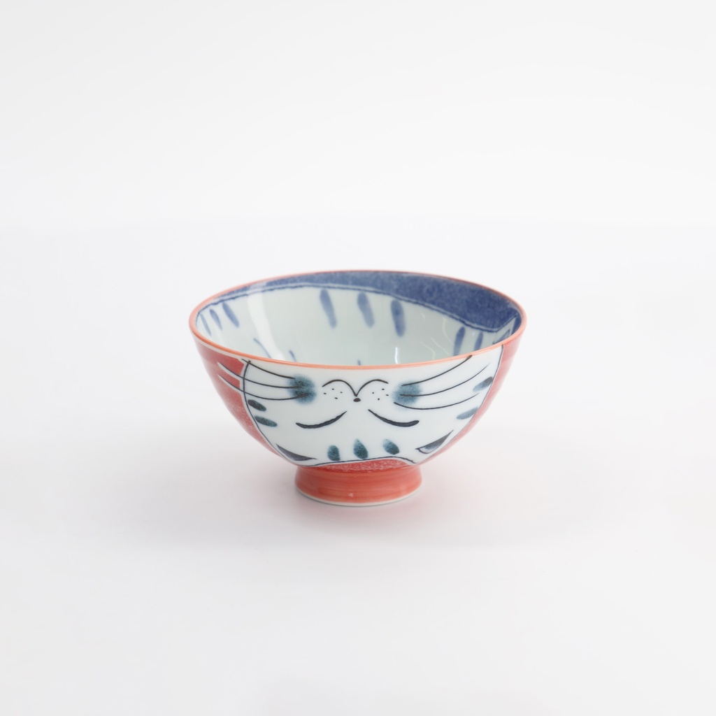 Kawaii Rice Bowl Cat 11.5x6cm 300ml Red 33595 5/120