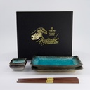 Sushi Giftset Yamasaku Sky Blue 6pcs 21.5x14cm & 7.3x2.8cm 33601 1/12