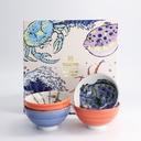 Seafood Bowl Giftset 4pcs 11.2x6.2cm 300ml BL/RD 33696 1/12 