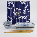 Sushi Giftset Fukusumi Tokusa 6pcs 19.5x12.7cm & 9x4.1cm