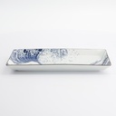Hokusai Sushi Plate 23.2x11.5cm Blue/White 33732 6/48