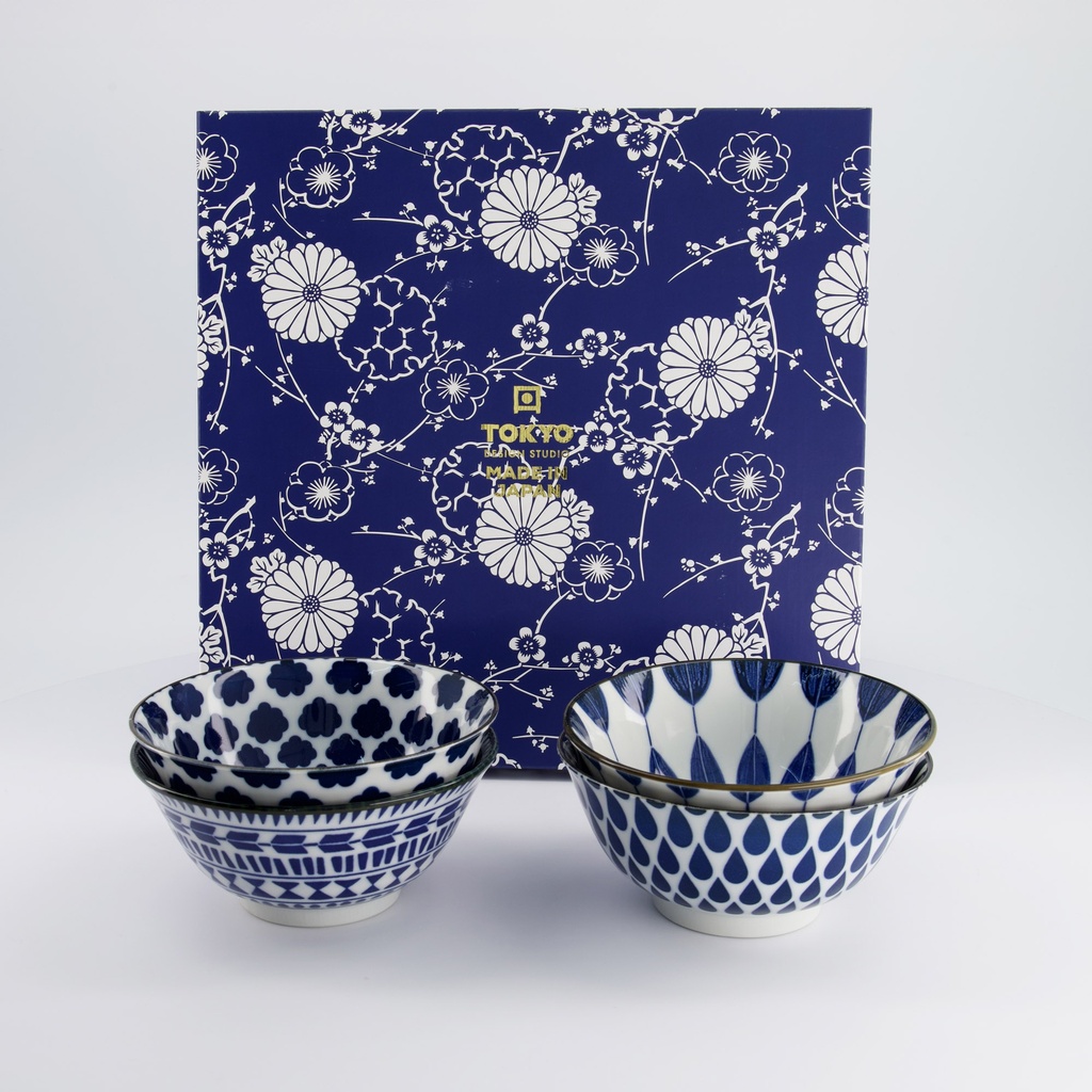 Mixed Bowls Tayo Bowl Giftset 4pcs 15x7cm 500ml Blue/White D 33749 1/10