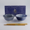 Tayo Bowl Giftset 2pcs w/chopsticks 15x7cm 550ml Blue/White 33791 1/24