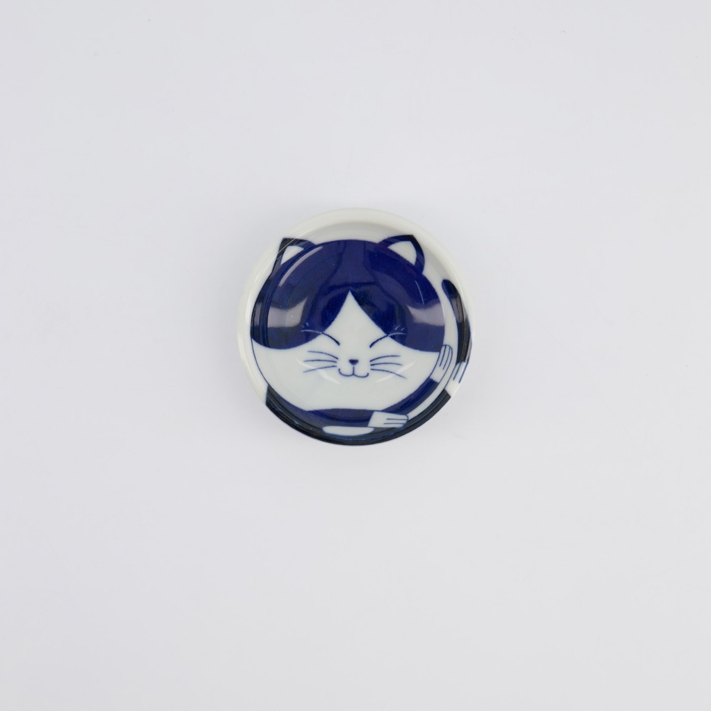 Kawaii Sauce Dish Cat Neko 7.5x3cm BL/WH D 33851 12/240
