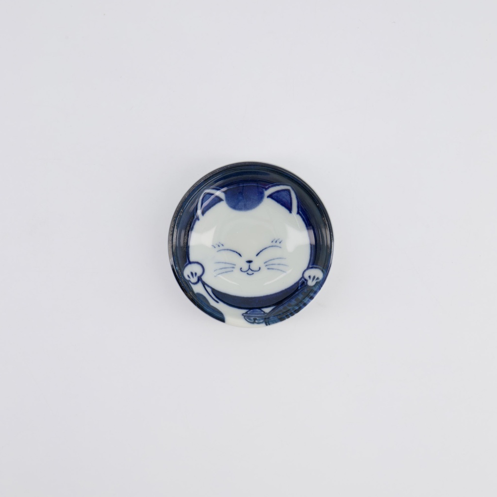 Kawaii Sauce Dish Cat Neko 7.5x3cm BL/WH F 33853 12/240
