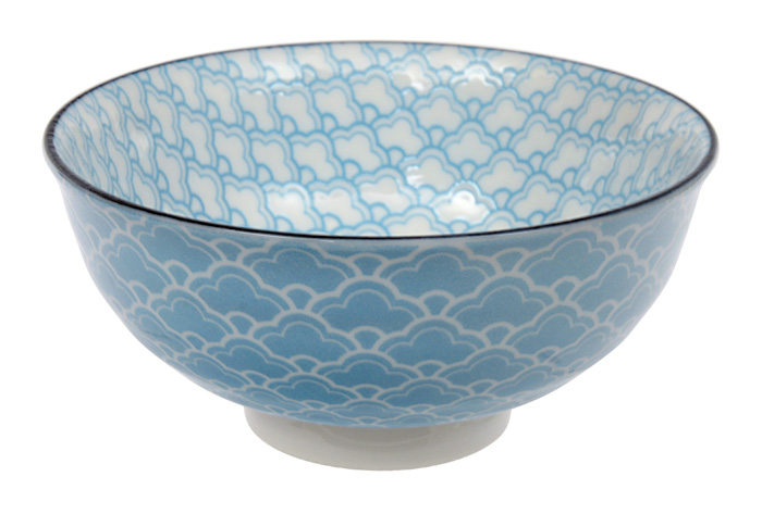 Mixed Bowls Rice Bowl 11.3x5.2cm 250ml Light Blue Cloud YW-5020/1  12/96