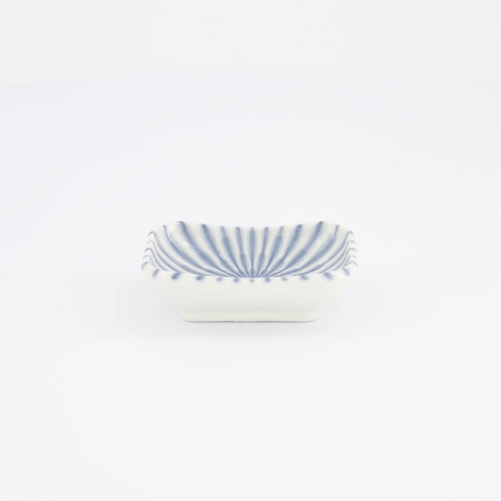 Sauce Choku Dish Rectangular Blue/White Strip 8.8x6.5x2.8cm 34257 12/144