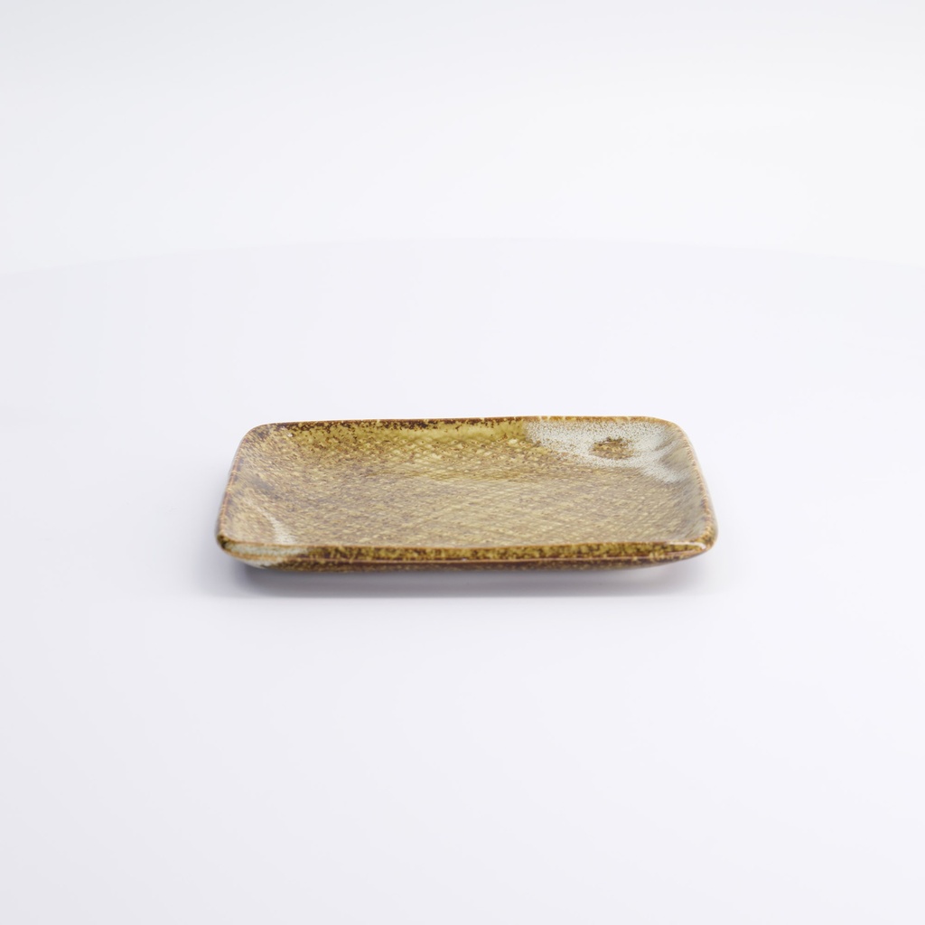 Mino Craft Rectangular Plate 14.5x12cm Brown 6/72