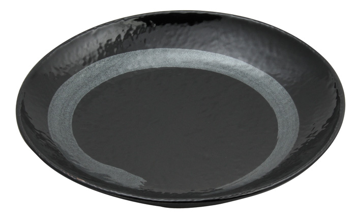 Black Silver Brush Plate 26cm Black/Silver 10608 3/24