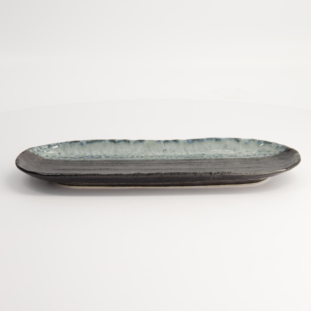Mino Craft Rectangular Plate 28x11.3cm Black/Grey 5/40
