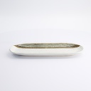 Mino Craft Rectangular Plate 28x11.3cm White/Brown 5/40