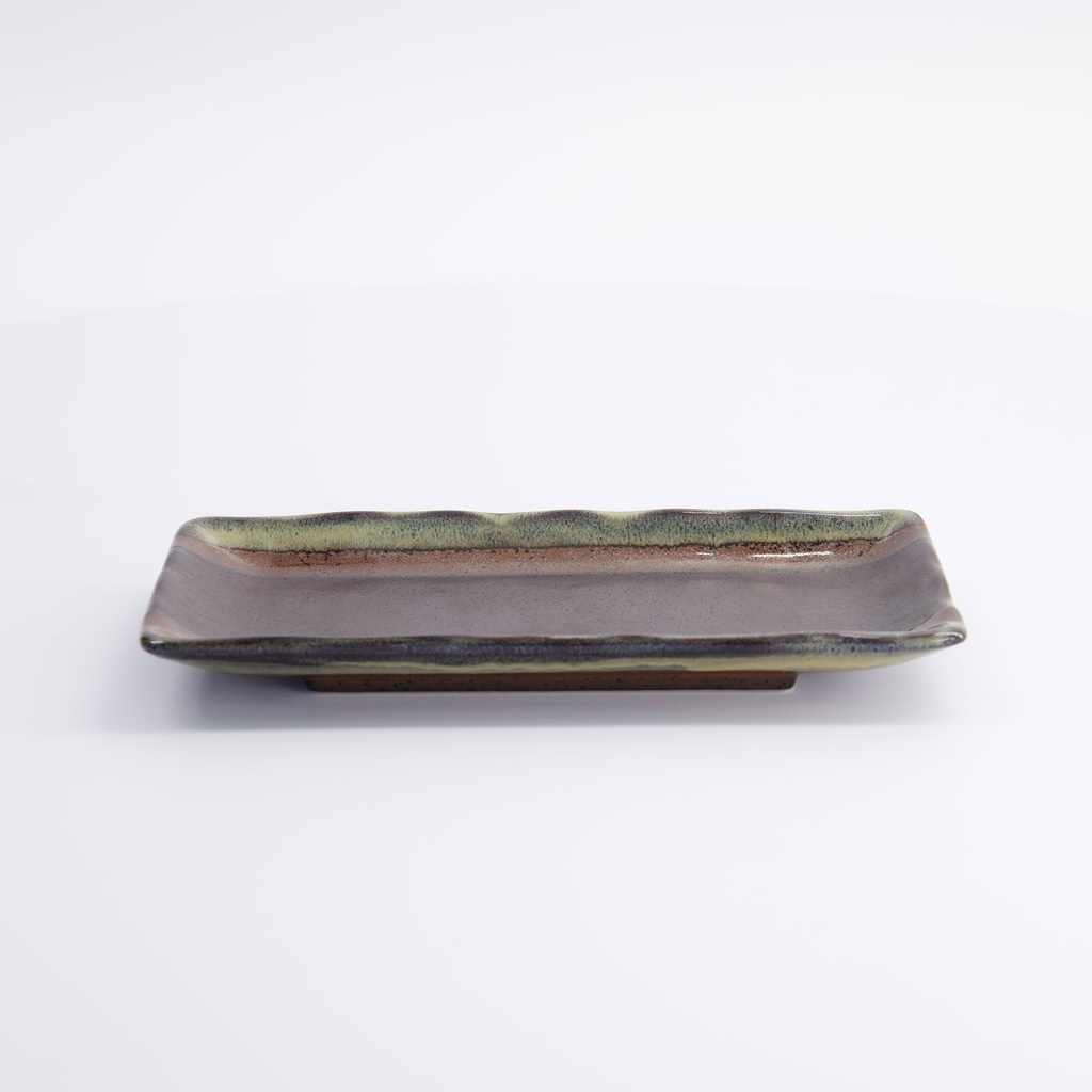 Mino Craft Rectangular Plate 19.3x9.4cm Black 6/72