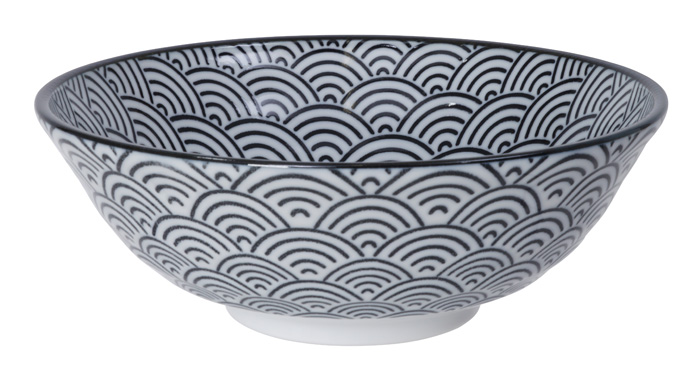 Nippon Black Ramen Bowl 21x7.8cm 1000ml Wave TN-4913/A  3/36