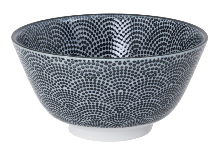 Nippon Black Rice Bowl 12.6x6.4cm Dots TN-4914/E  6/96