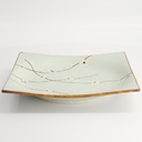 Green Soshun Square Plate 23.3x23.3x3.2cm Q293/BP 3/18