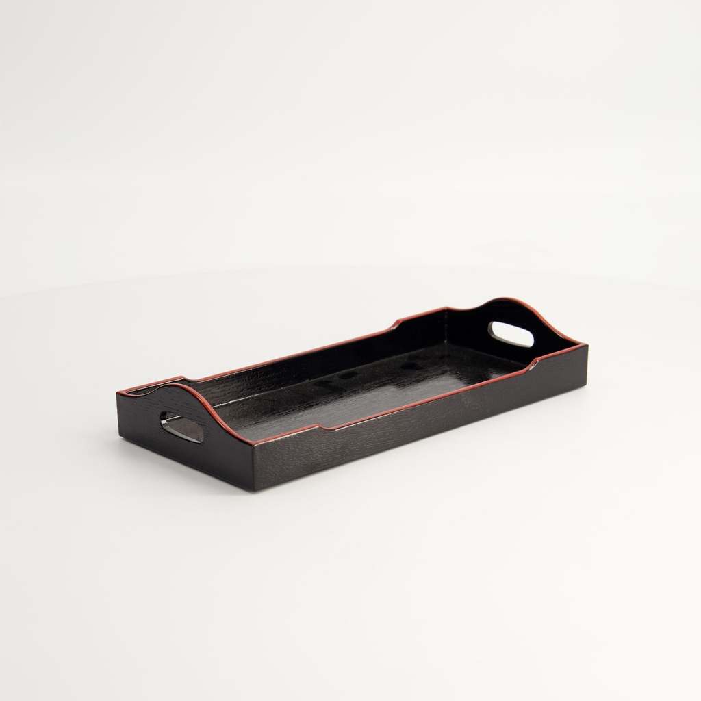 Lacquerware Tray 21.5x10cm Bl/Rd WS16/9 4574 1/100