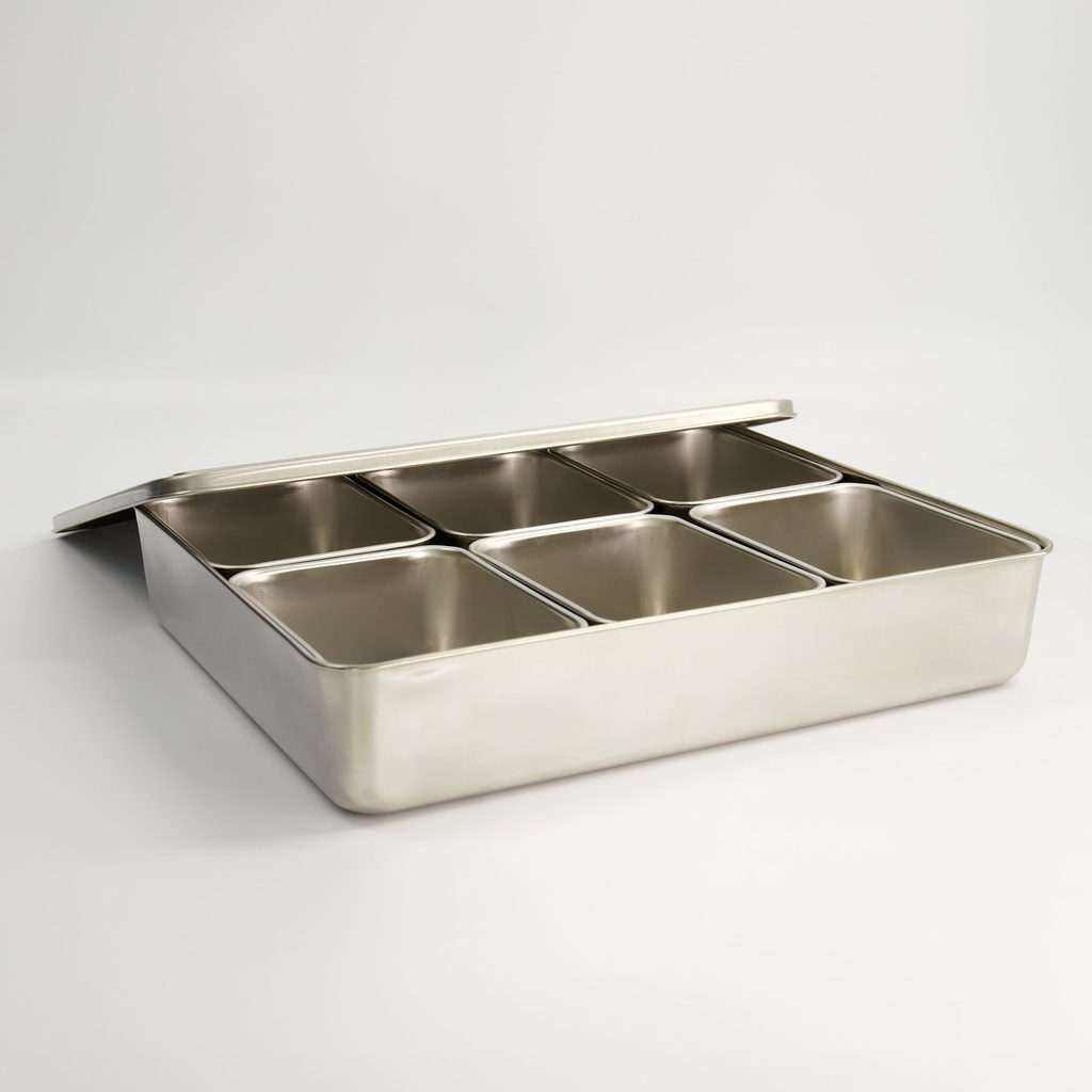 Seasoning Container Stainless Steel Made in Japan 6pcs 33x28.4x6.3cm  028058 1/4