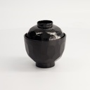 Lacquerware Bowl w/lid 9.5x10cm 200ml Black N75/BB 6/240
