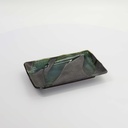 Mino Craft Rectangular Plate 21x13cm Green/Grey MS-6354 6/48