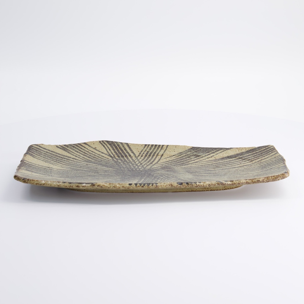 Mino Craft Rectangular Plate 32.4x16cm Brown/Black 3/24
