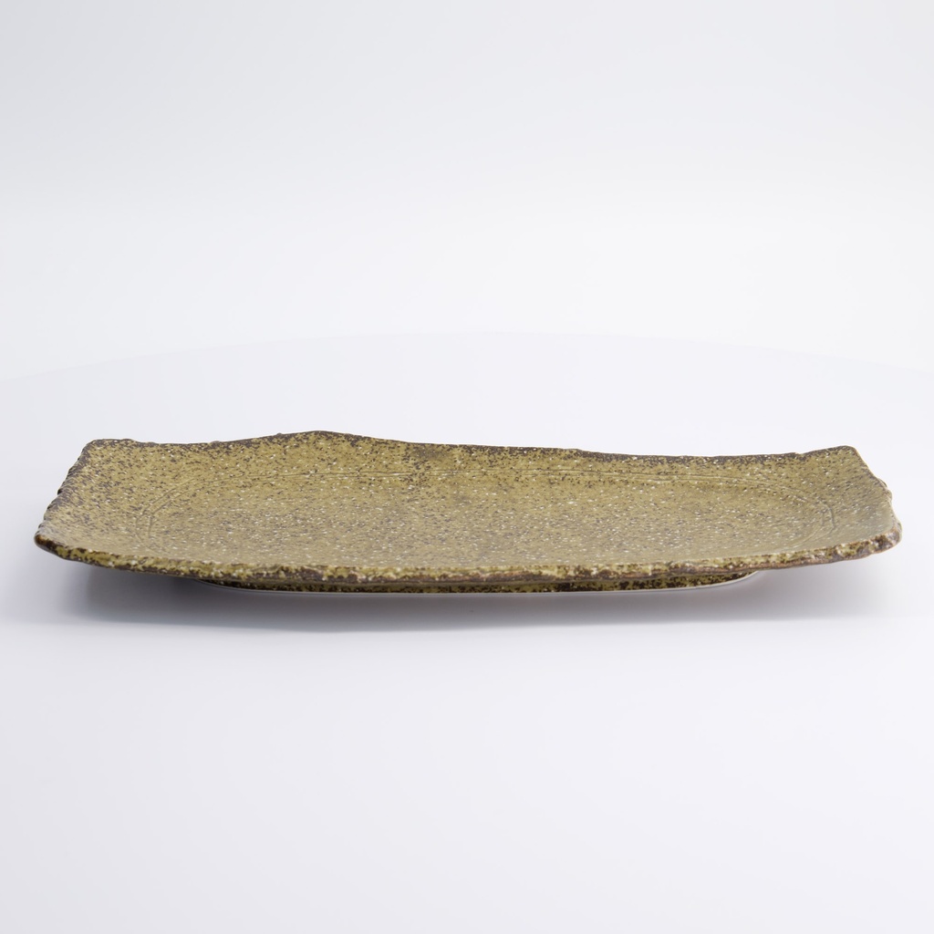 Mino Craft Rectangular Plate 32.4x16cm Brown 3/24