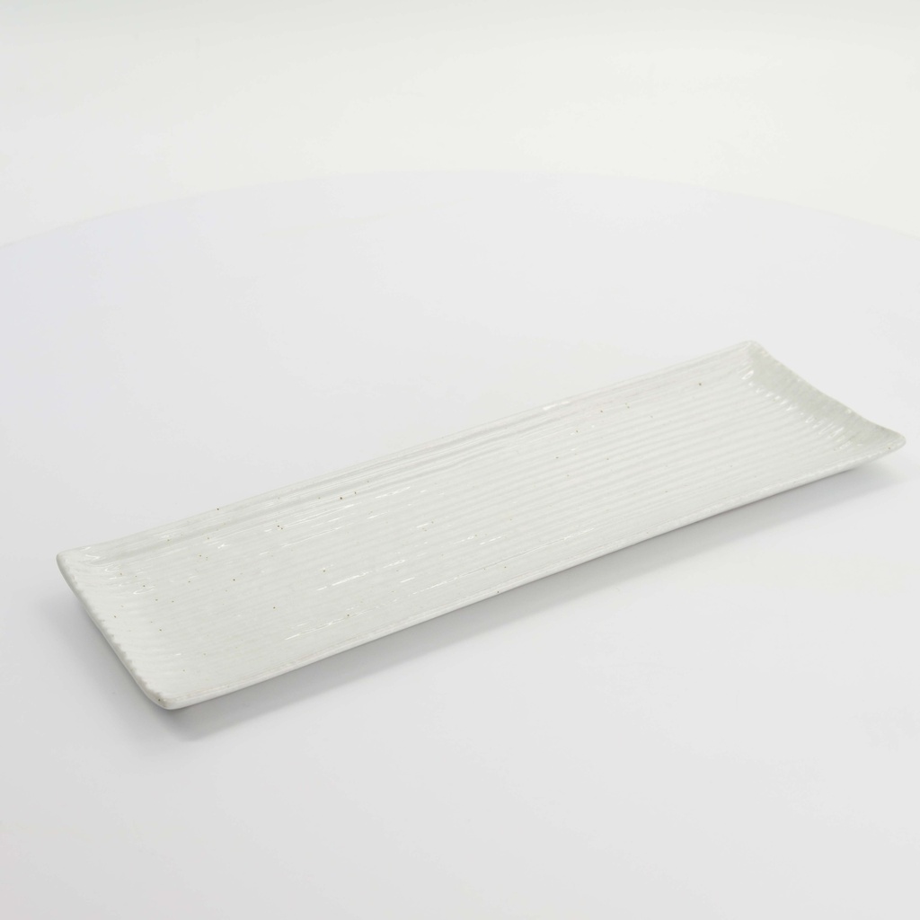 Mino Craft Rectangular Plate 33.2x10.5cm White 5/40